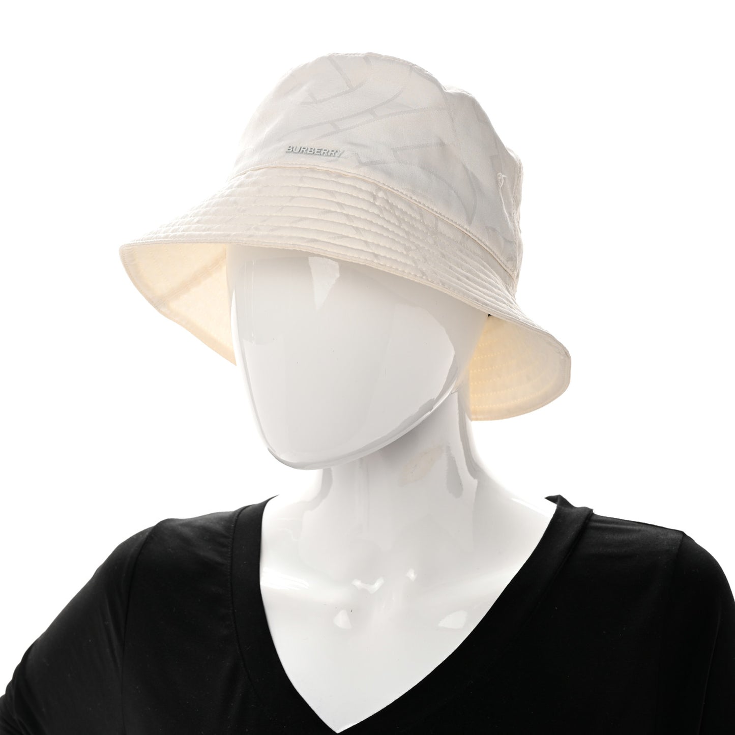Polyester Logo Bucket Hat M White
