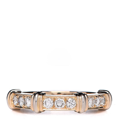 Cartier 18K Yellow White Gold Diamond Contessa Band Ring 49 4.75 1 of 6