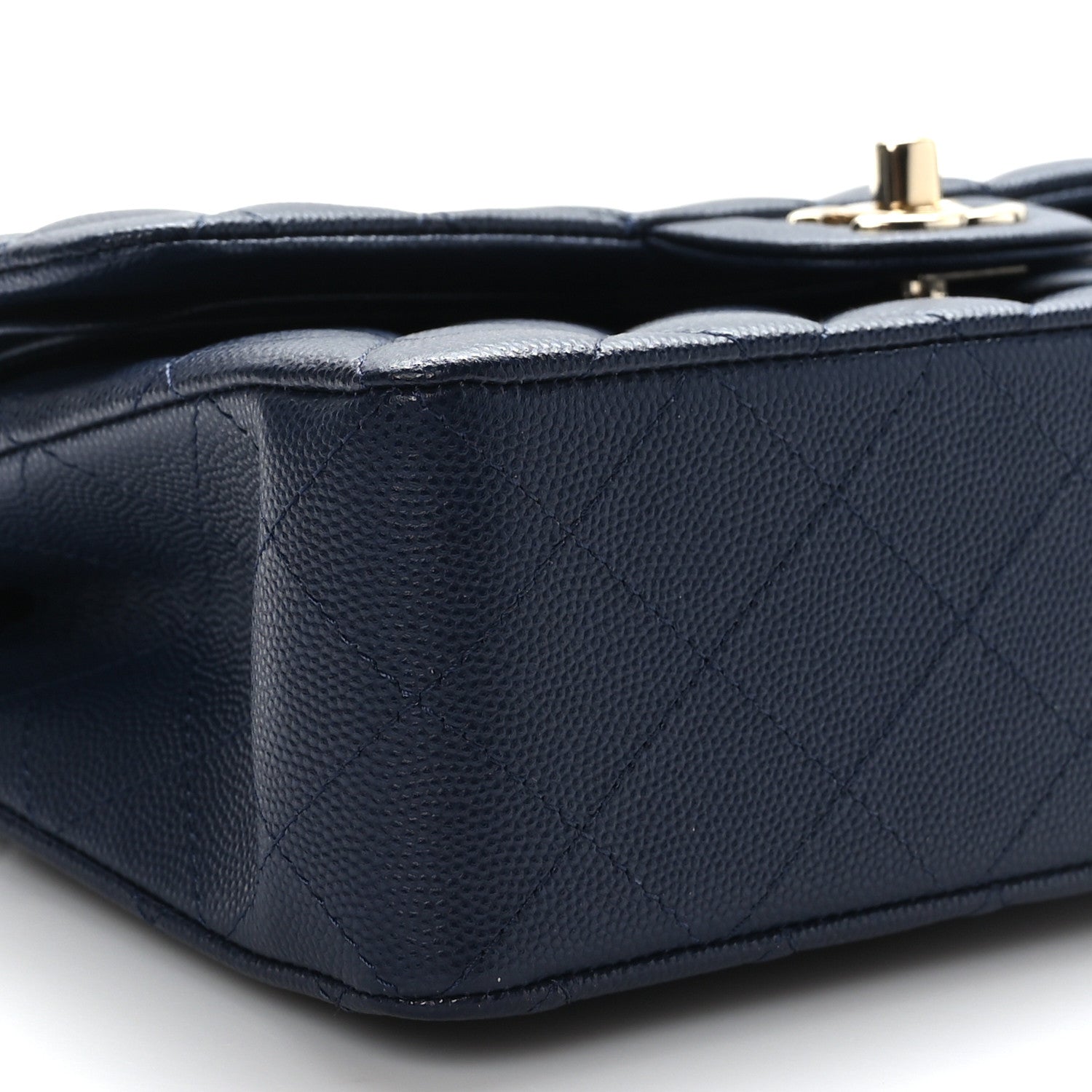 Chanel Caviar Quilted Small Double Flap Navy 8 of 9