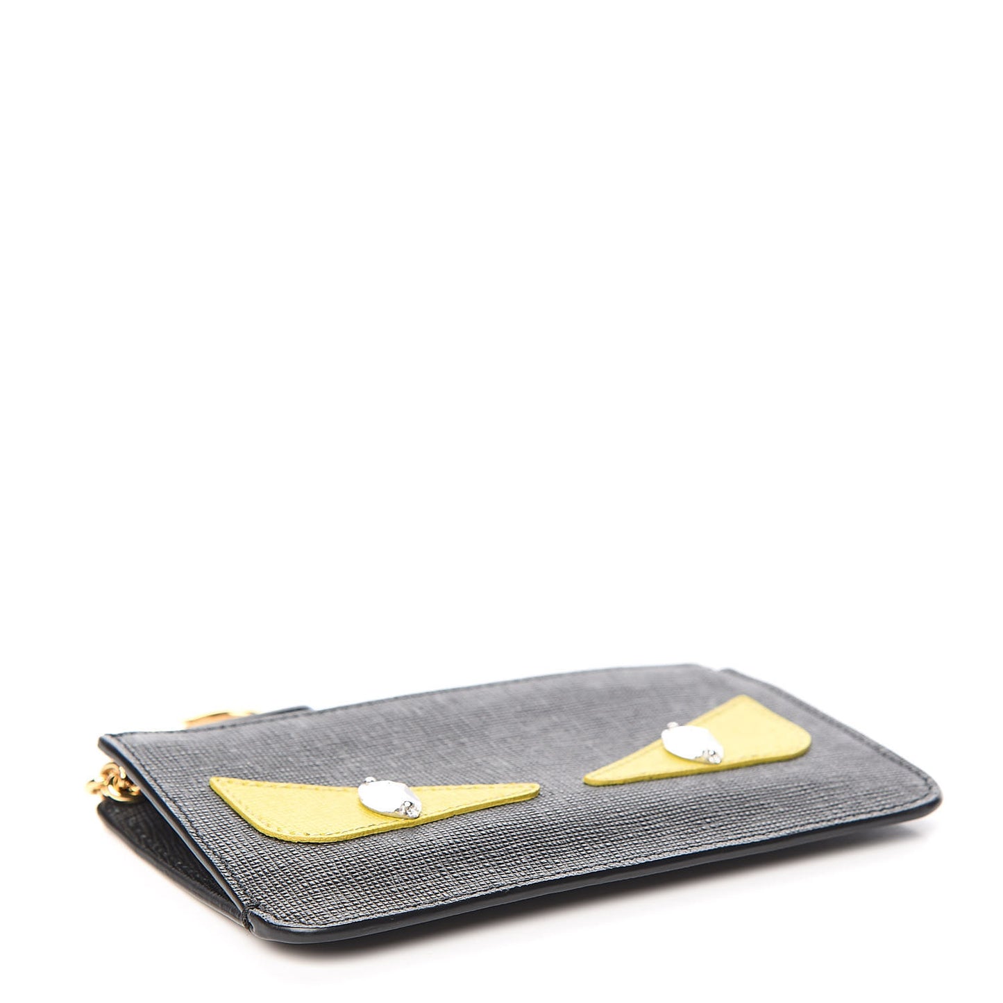 Vitello Elite Crystal Monster Eyes Coin Pouch Key Case Black Cedro