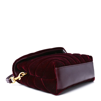 Saint Laurent Velvet Y Quilted Monogram Toy Loulou Crossbody Bag French Burgundy 4 of 12