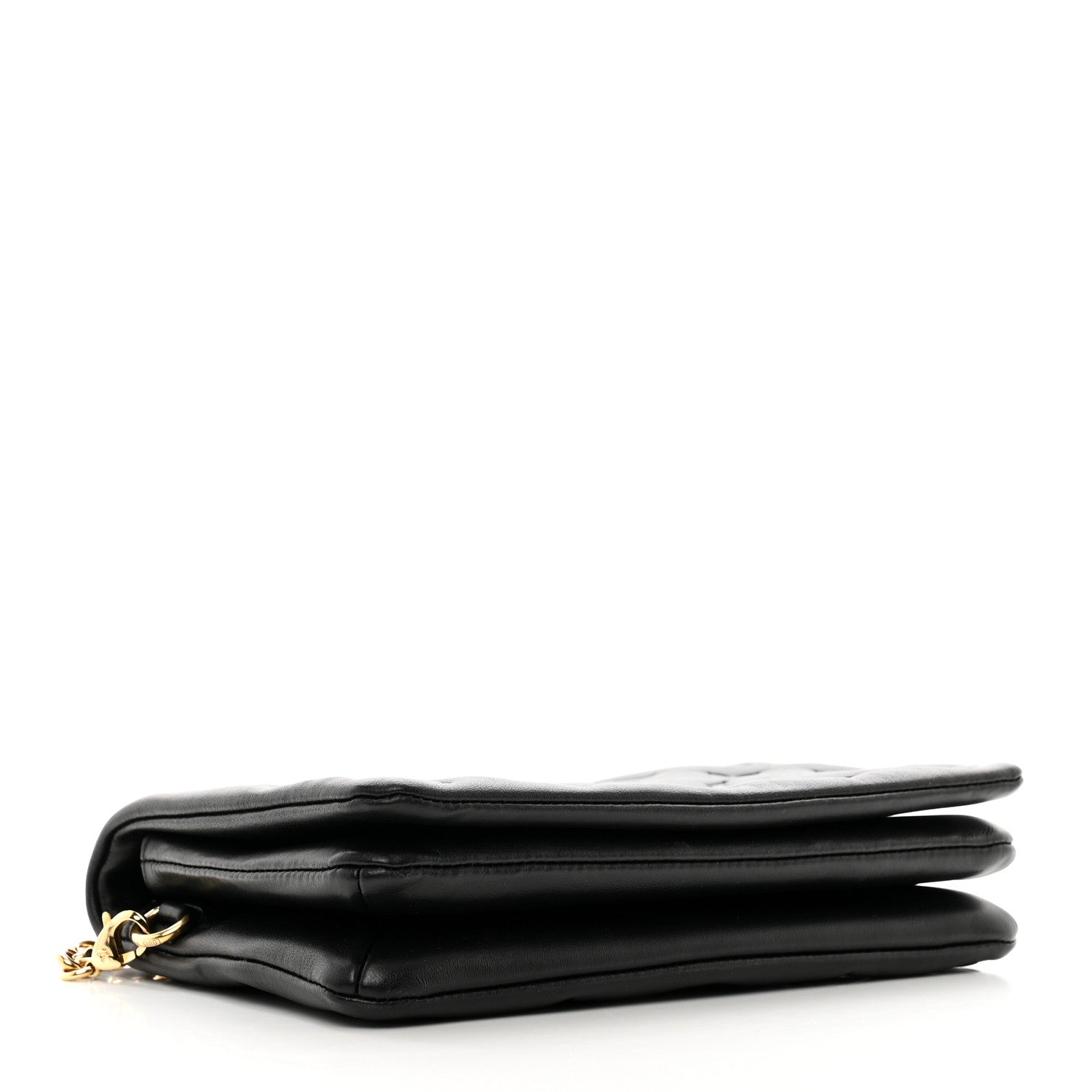 Louis Vuitton Lambskin Embossed Monogram Pochette Coussin Black 4 of 9