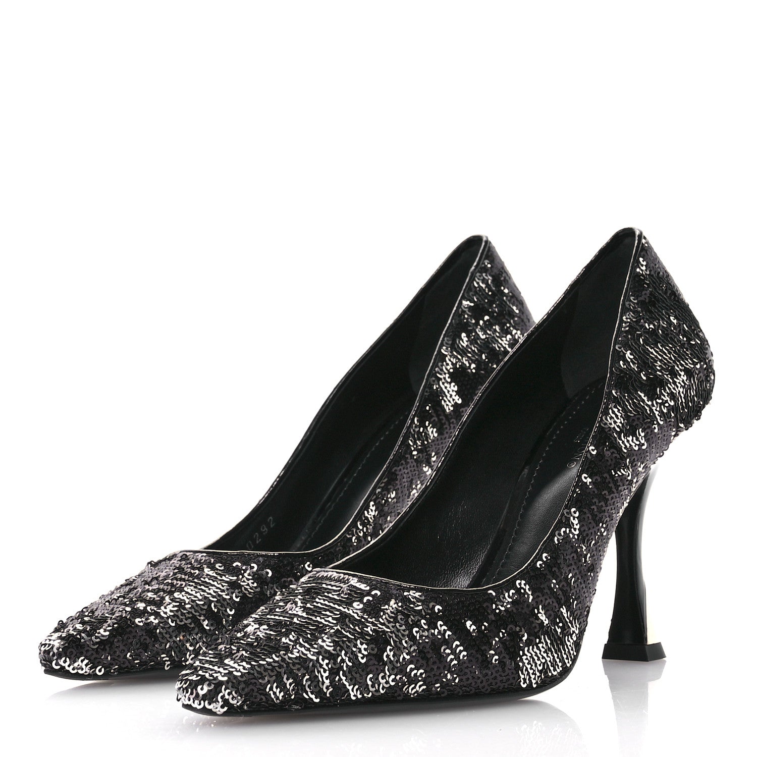 Louis Vuitton Sequin Sparkle Pumps 38 Argent 4 of 9