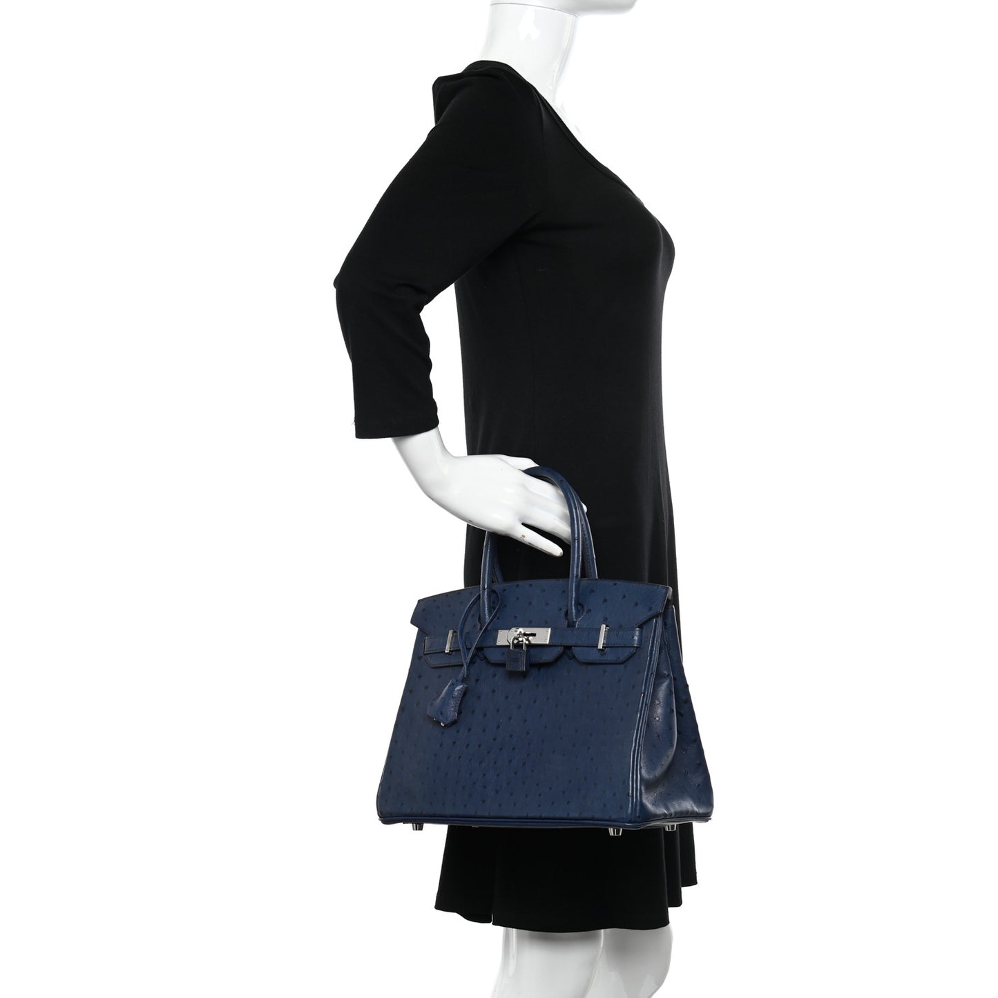 Ostrich Birkin 30 Bleu Roi