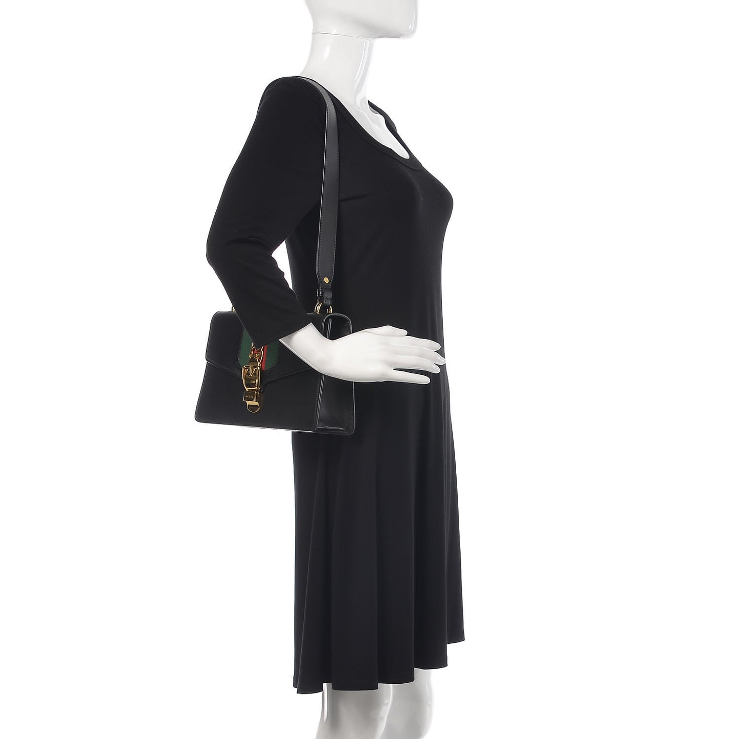 Calfskin Small Sylvie Shoulder Bag Black