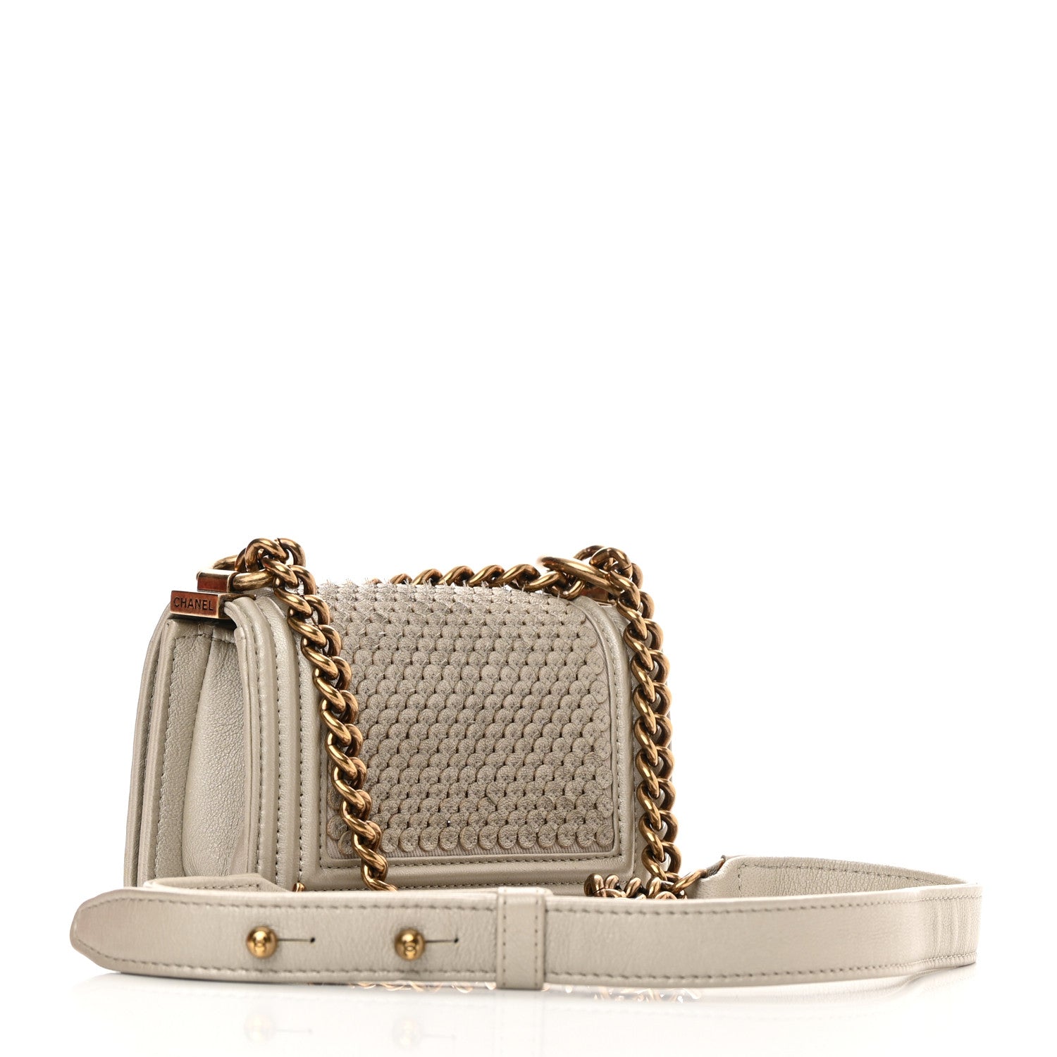 Chanel Metallic Lambskin Mini Scaled Boy Flap Gold 2 of 10