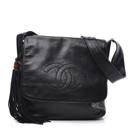 Chanel Lambskin CC Tassel Shoulder Bag Black 1 of 10