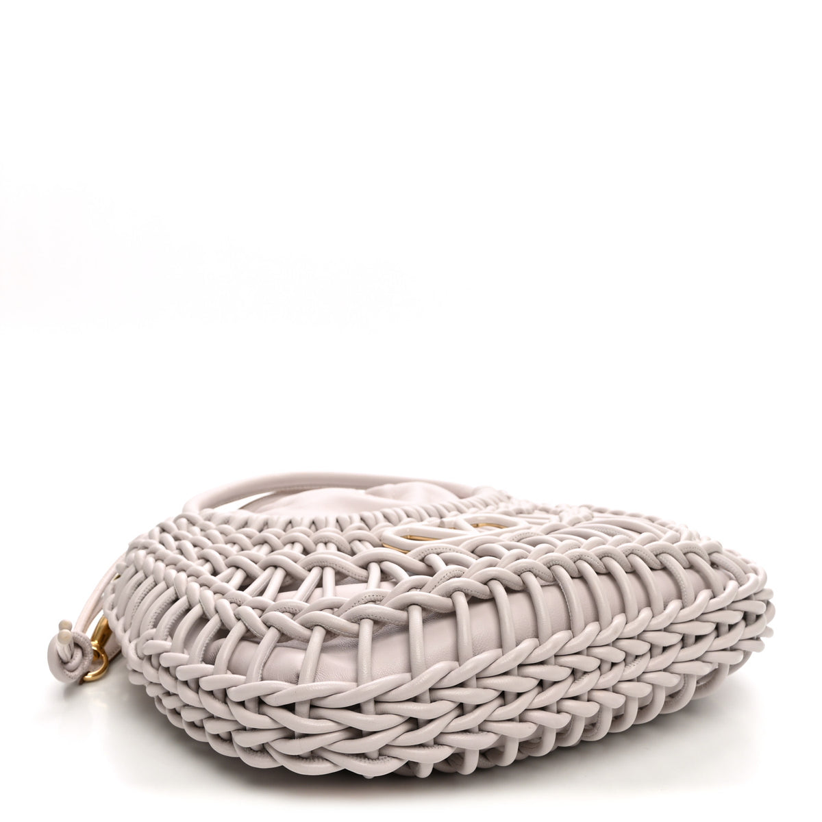 Lambskin Vlogo Macrame Tote Lilac Ash