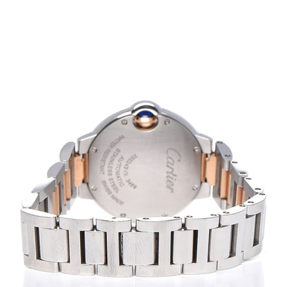Cartier Stainless Steel 18K Pink Gold Diamond 33mm Ballon Bleu De Cartier Automatic Watch Champagne 4 of 9