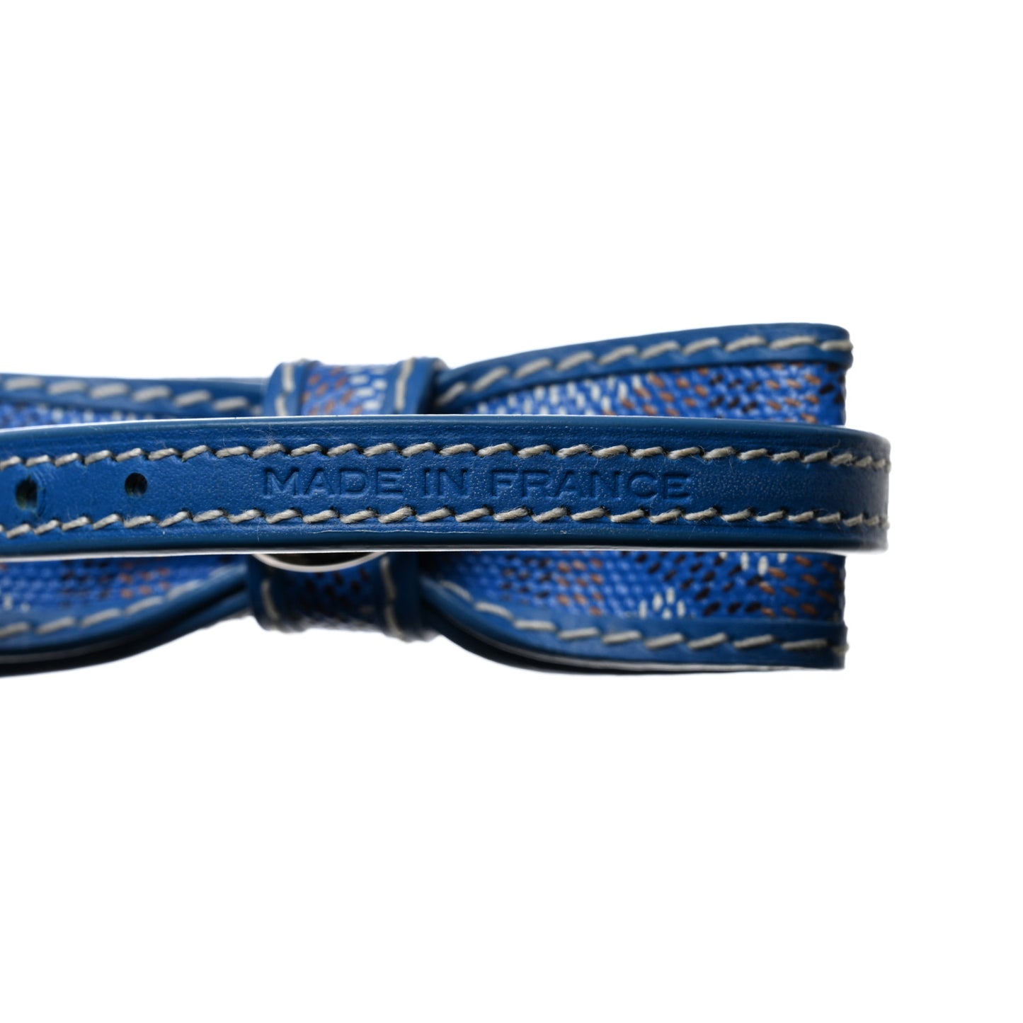 Goyardine Dog Collar Sky Blue