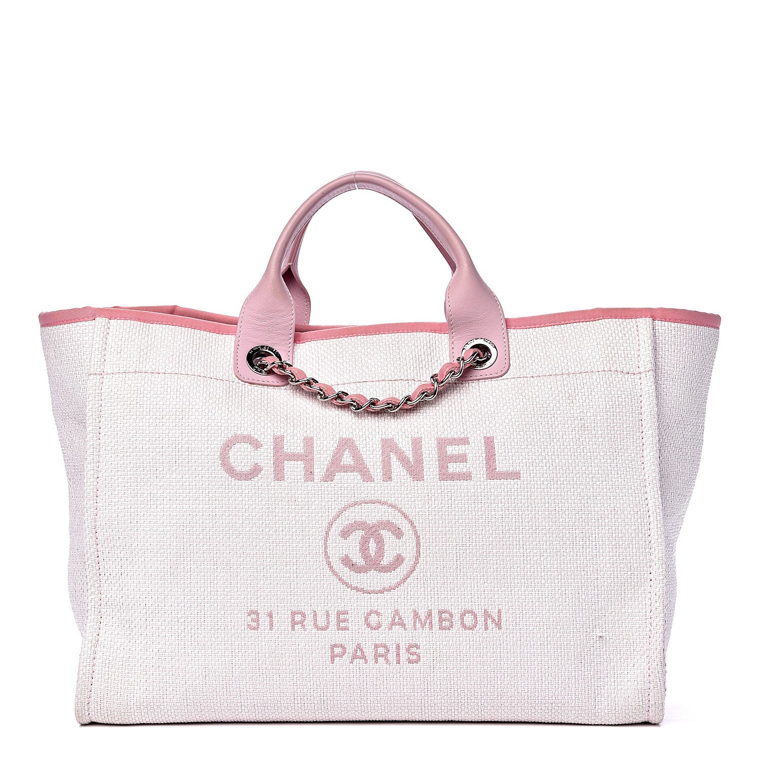 Chanel Canvas Medium Deauville Tote Pink 1 of 14
