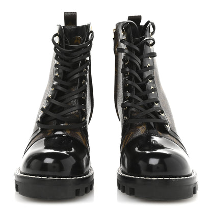 Louis Vuitton Patent Calfskin Monogram Star Trail Ankle Boots 40 Black 3 of 8