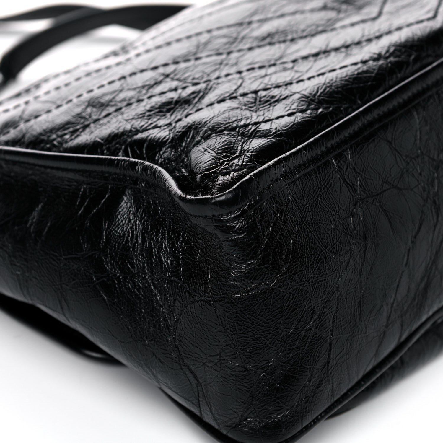 Saint Laurent Crinkled Calfskin Matelasse Monogram Medium Niki Chain Satchel Black 12 of 15
