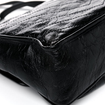 Saint Laurent Crinkled Calfskin Matelasse Monogram Medium Niki Chain Satchel Black 12 of 15