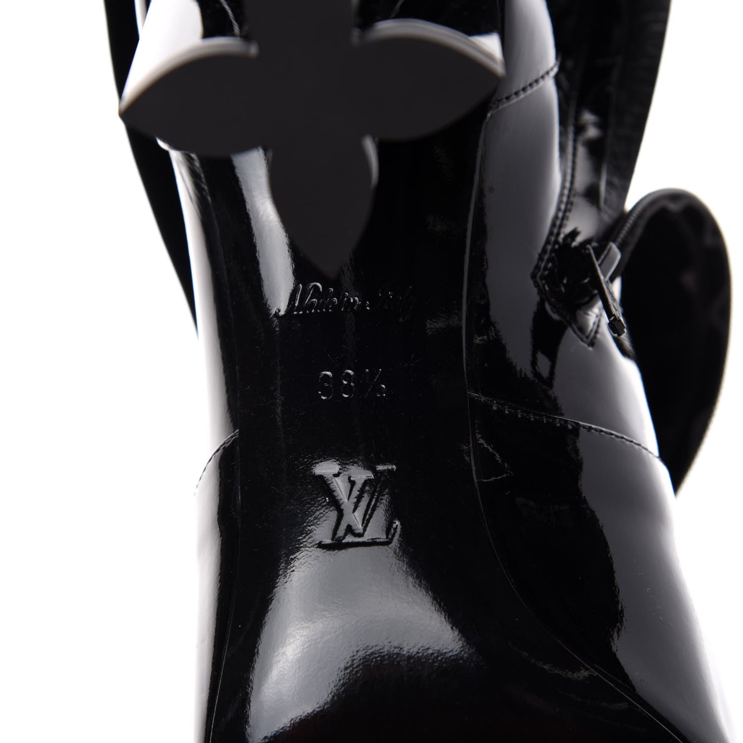 Louis Vuitton Patent Silhouette Ankle Boots 38.5 Black 9 of 10
