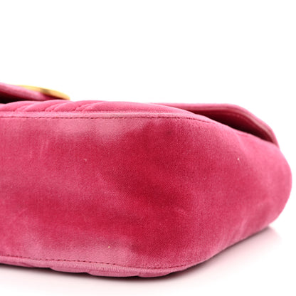Gucci Velvet Matelasse Small GG Marmont Shoulder Bag Light Raspberry Rose 10 of 11