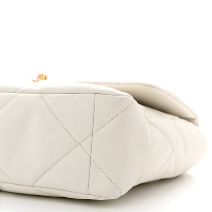 Chanel Goatskin Quilted Large Chanel 19 Flap White 10 of 11