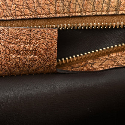 Gucci Ostrich Large New Bamboo Top Handle Bag Gold 8 of 14