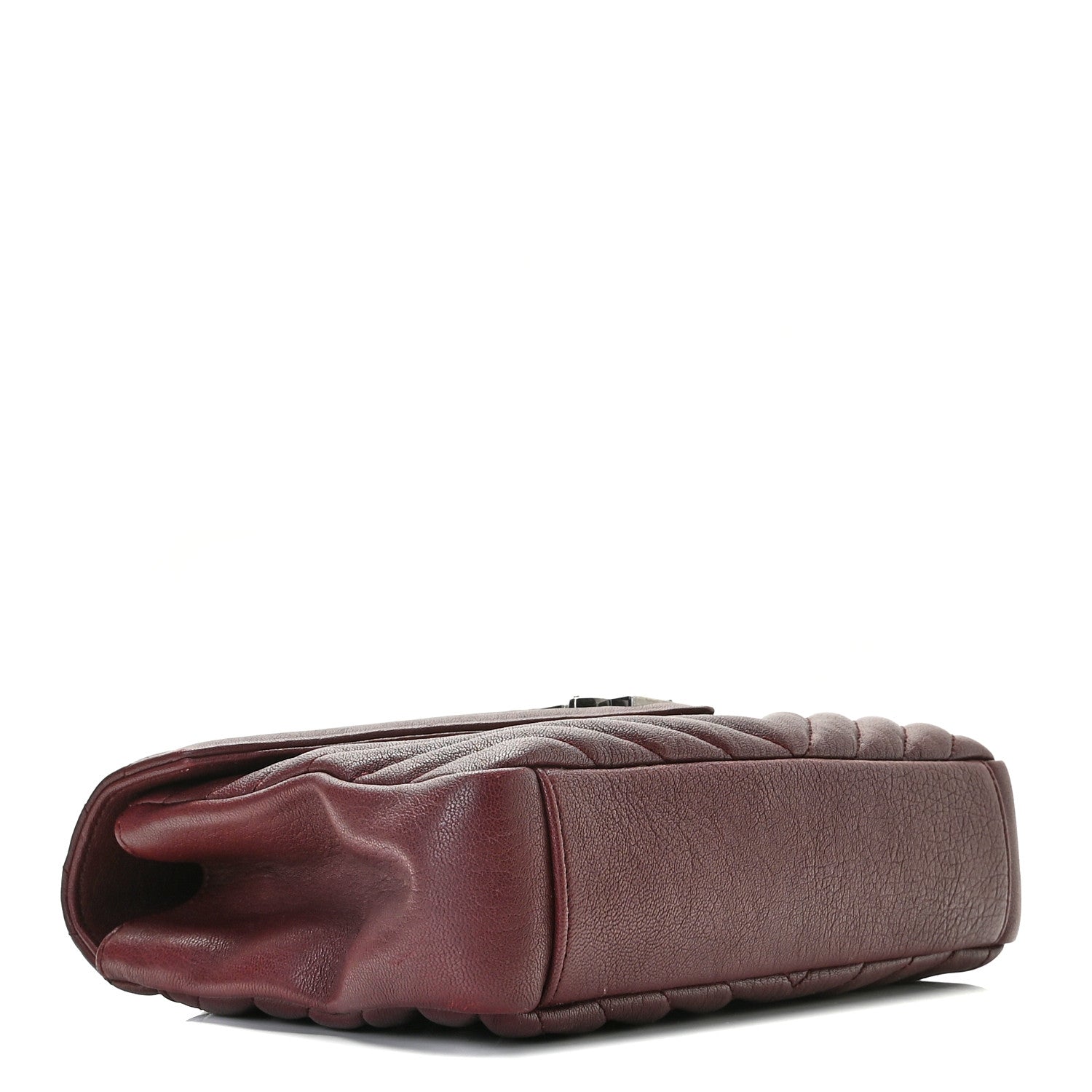 Saint Laurent Sheepskin Matelasse Chevron Monogram Medium College Bag Rouge Legion 3 of 8