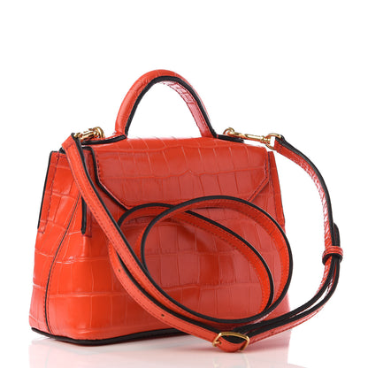 Mulberry Shiny Croc Calfskin Embossed Micro Seaton Hibiscus Red 2 of 8