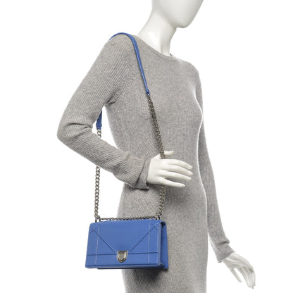Christian Dior Lambskin Medium Diorama Flap Bag Blue 2 of 12