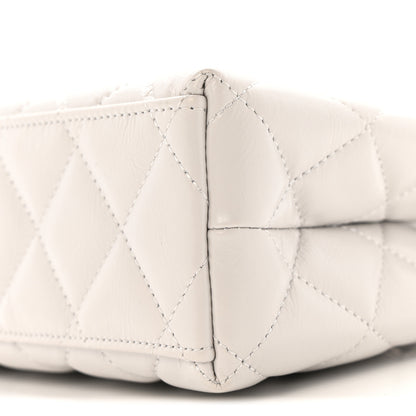 Chanel Shiny Aged Calfskin Quilted Nano Kelly Shopper Light Grey 10 of 11