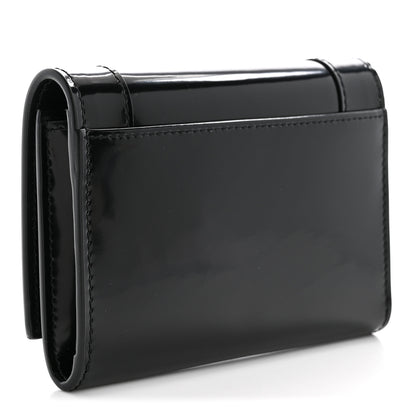 Saint Laurent Lambskin Patent Small Monogram Cassandre Envelope Wallet Black 3 of 9