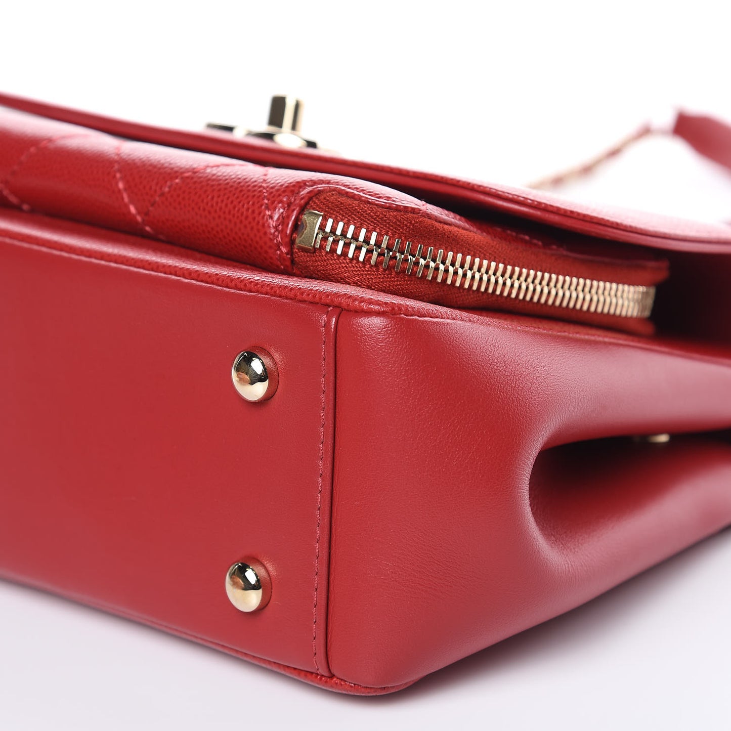 Caviar Quilted Small Business Affinity Flap Dark Red
