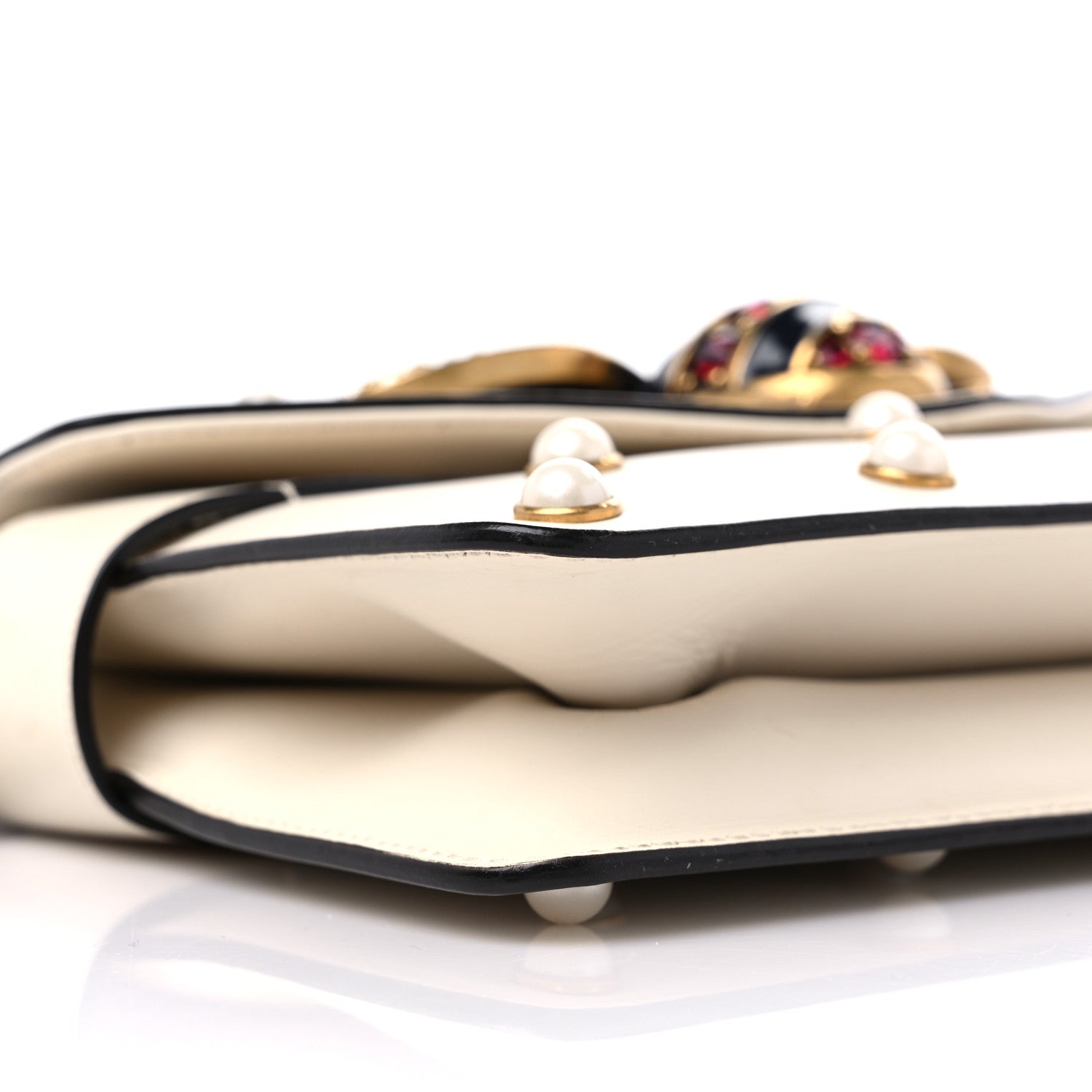 Gucci Nappa Pearl Studded Mini Queen Margaret Broadway Shoulder Bag Mystic White 8 of 14
