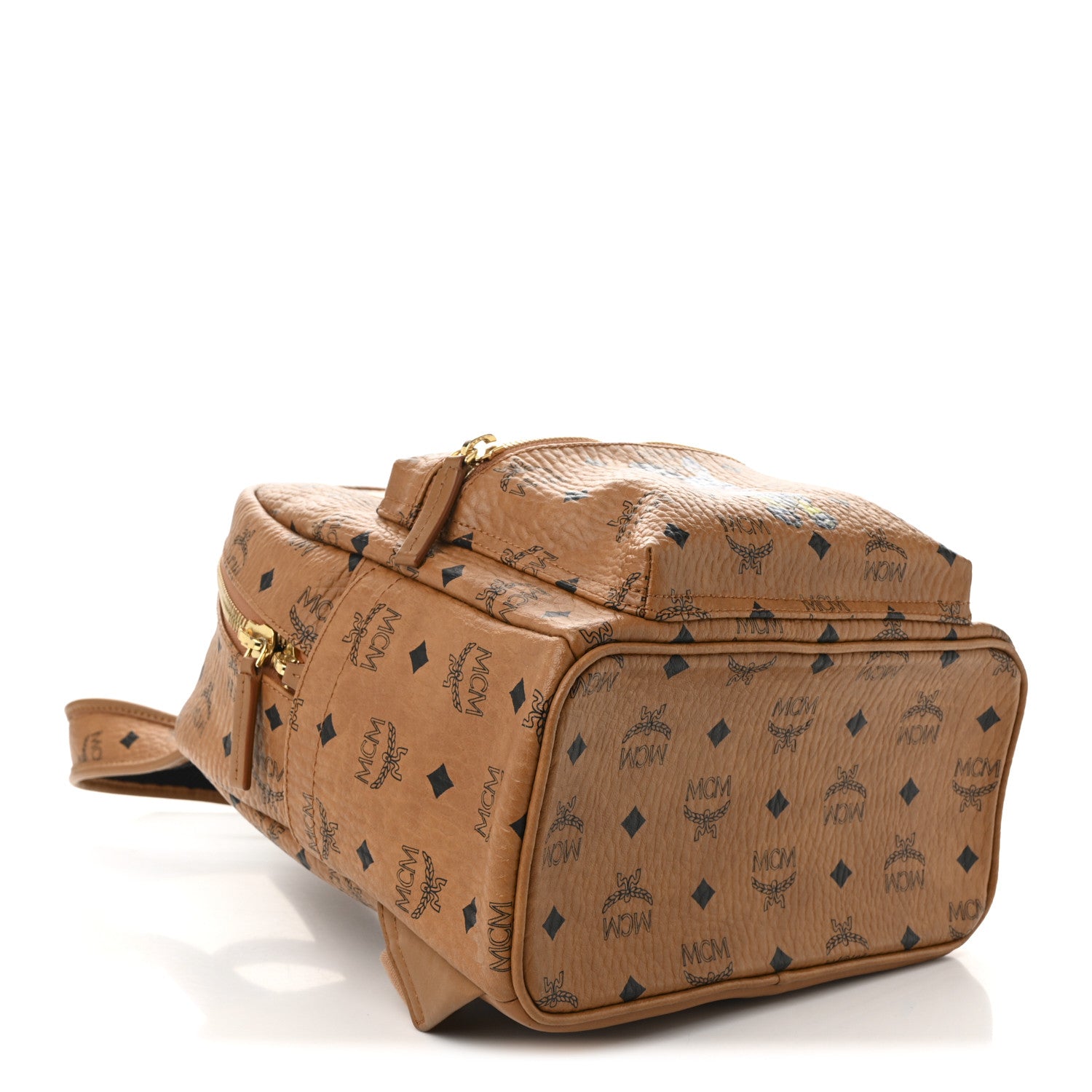MCM Visetos Small Stark Rabbit Backpack Cognac 4 of 10