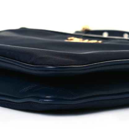 Prada Tessuto Nylon Soft Calf Double Zip Crossbody Bag Blue 6 of 9