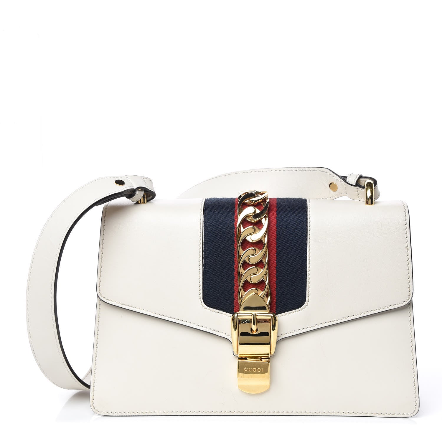 Gucci Calfskin Small Sylvie Shoulder Bag White 1 of 12