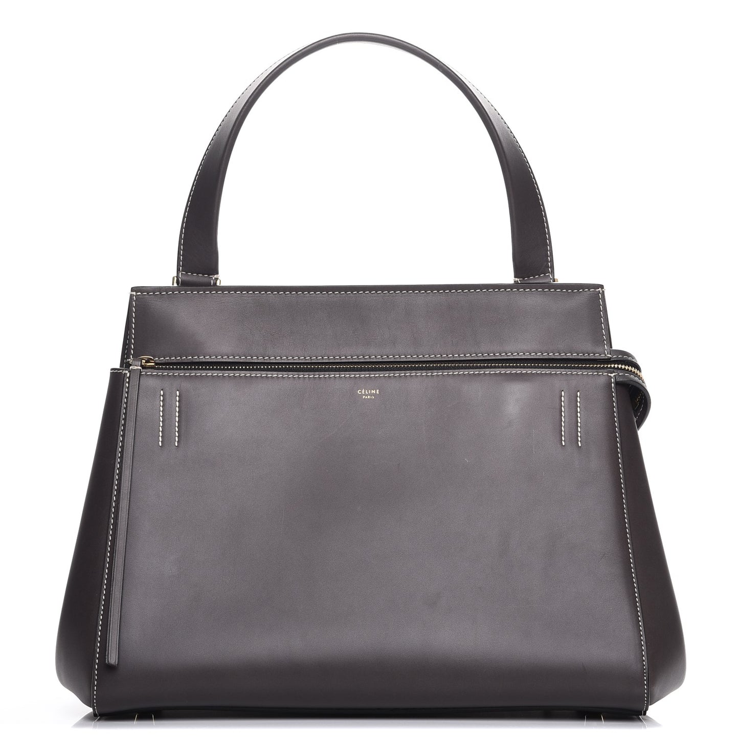 Smooth Calfskin Medium Edge Shoulder Bag Grey