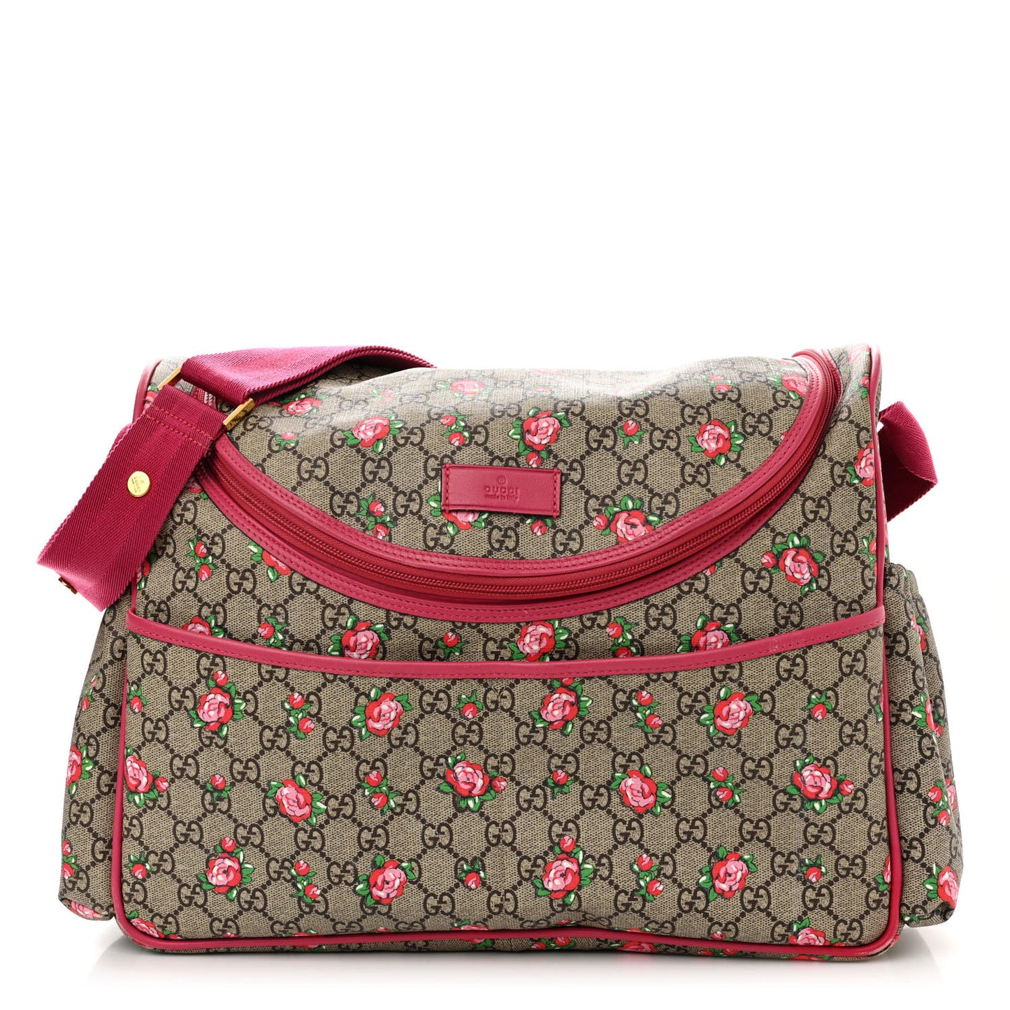 GG Supreme Monogram Rose Bud Diaper Bag Pink