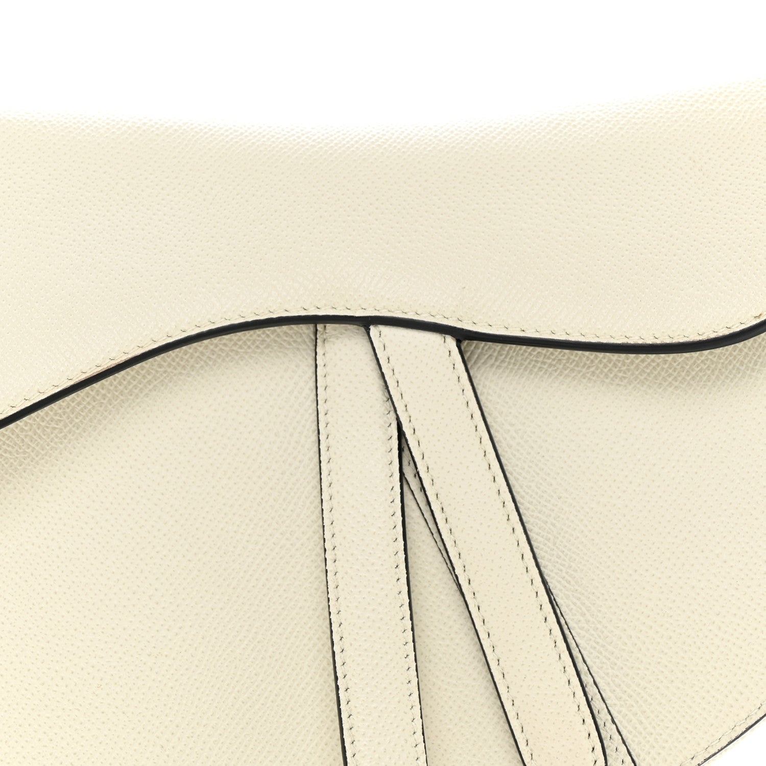 Christian Dior Grained Calfskin Saddle Bag White 8 of 10