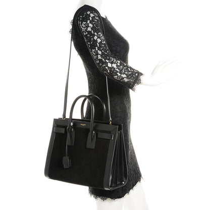 Saint Laurent Suede Calfskin Small Sac De Jour Black 2 of 9