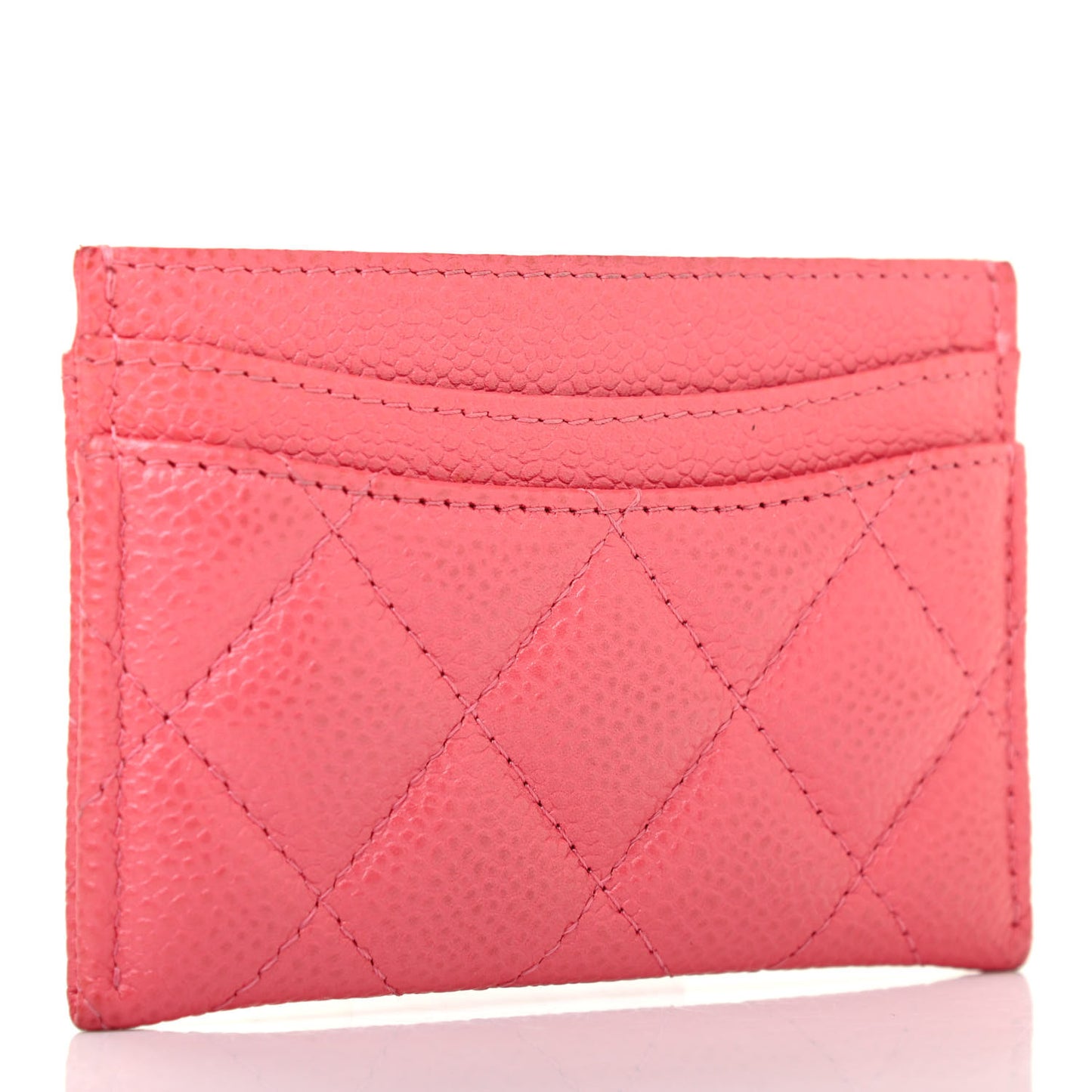 Caviar Quilted Card Holder Pink