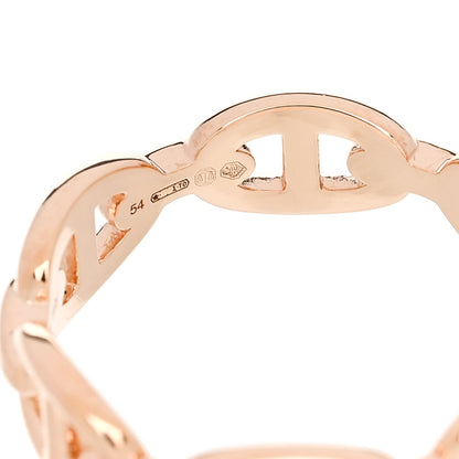 Hermes 18K Rose Gold PM Chaine d'Ancre Enchainee Ring 54 7 5 of 7