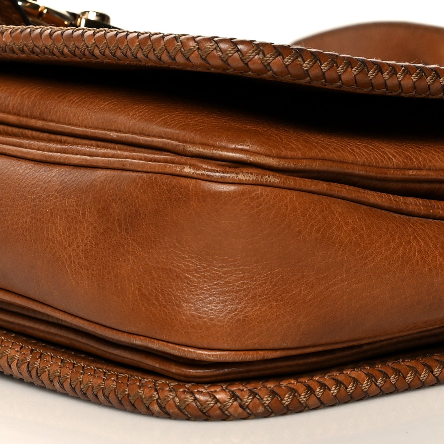 Grained Calfskin Medium Marrakech Flap Messenger Bag Brown