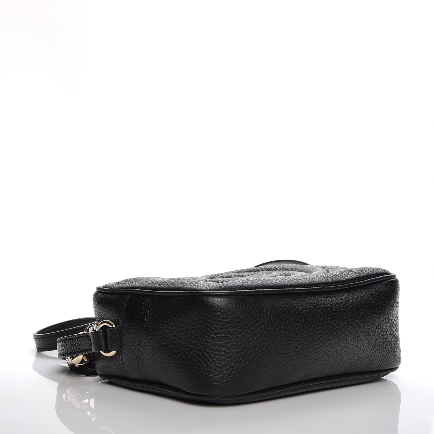 Pebbled Calfskin Small Soho Disco Bag Black
