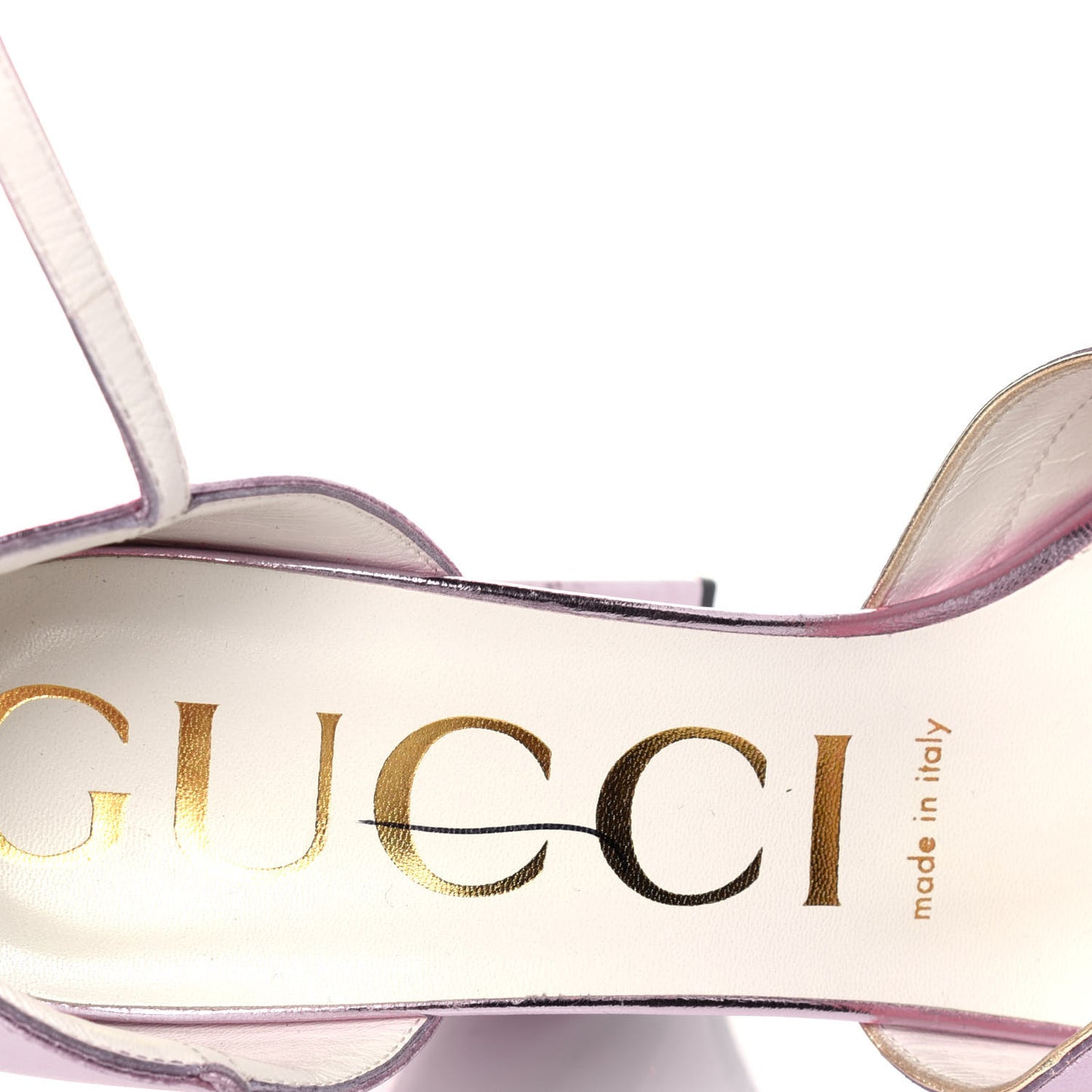 Metallic Nappa Medea Platform Sandals 38 Rosa