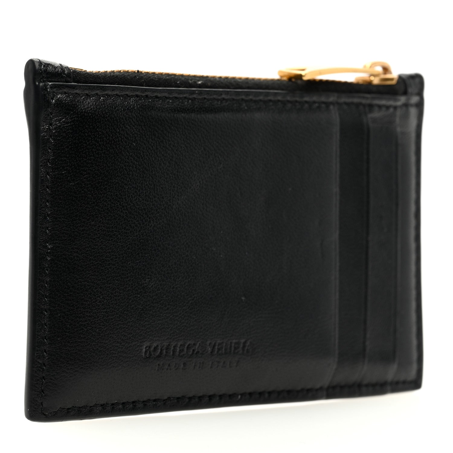 Bottega Veneta Nappa Maxi Intrecciato Zip Card Holder Black 3 of 6