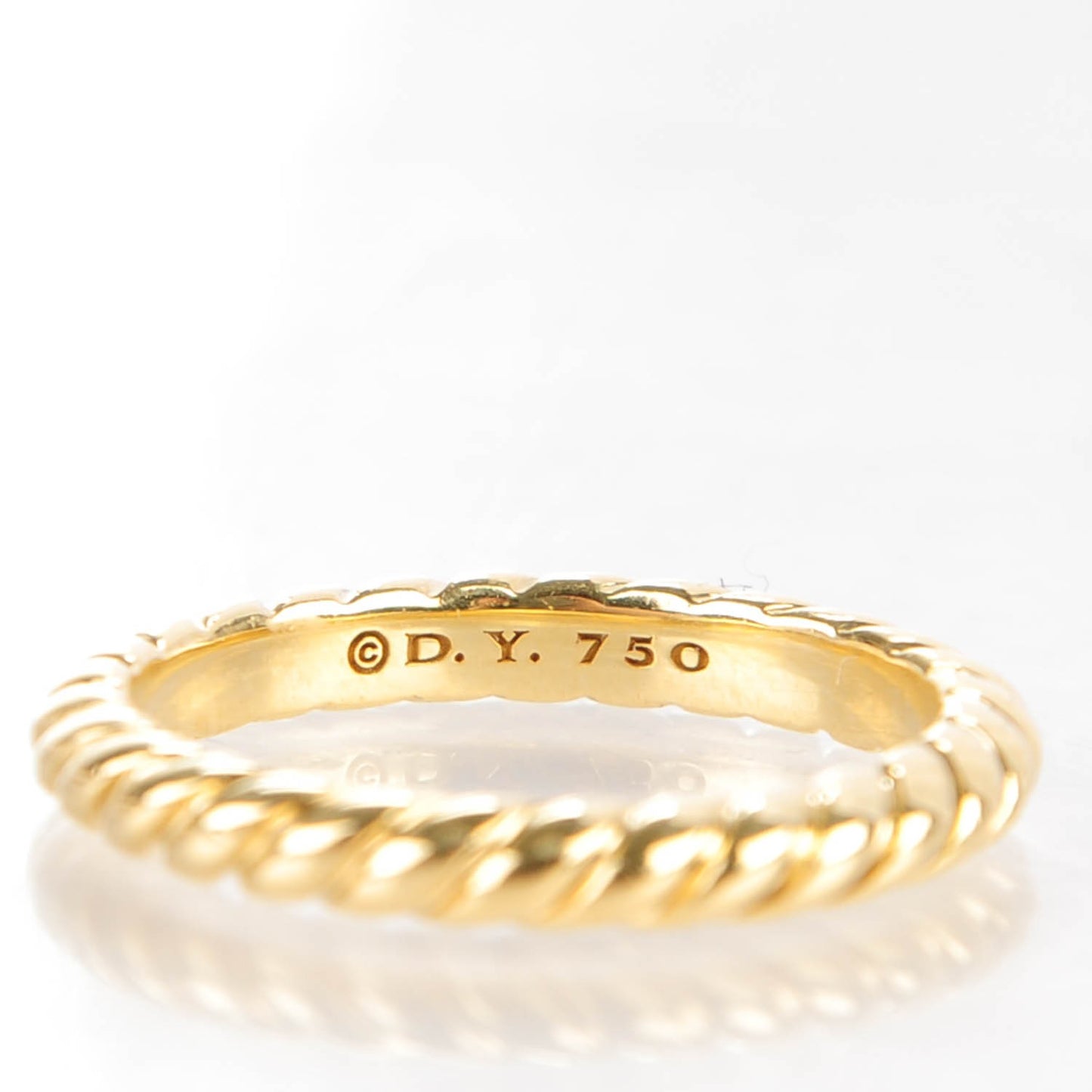 18K Yellow Gold 2mm Cable Band Ring 6.5