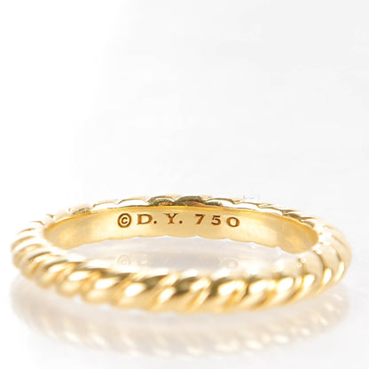 David Yurman 18K Yellow Gold 2mm Cable Band Ring 6.5 3 of 4