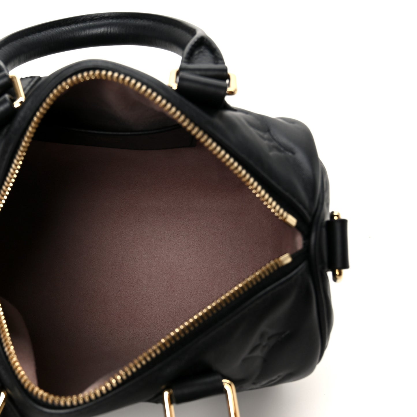 Lambskin Embossed Monogram Speedy 22 Bandouliere Black