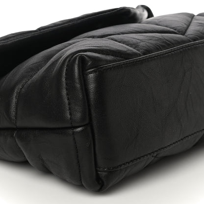 Saint Laurent Calfskin Quilted Toy Loulou Puffer Monogram Monochrome Chain Satchel Black 9 of 11