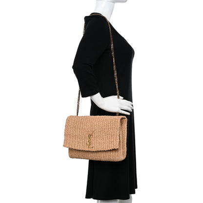 Saint Laurent Raffia Medium Monogram Kate Satchel Natural 2 of 10