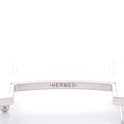 Hermes Brushed Palladium 32mm Quizz H Belt Buckle 7 of 7