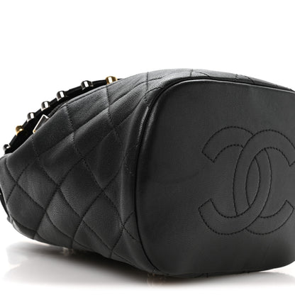 Chanel Lambskin Quilted Metallic Bubble Backpack Black 8 of 9