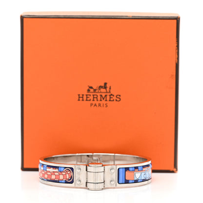 Hermes Enamel Printed Narrow Colliers De Chiens Hinged Bracelet S 5 of 5